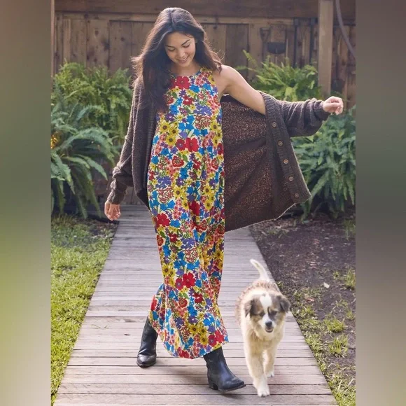 natural life dress Natural Life Mini Dress Black Floral Boho Motif main image 1